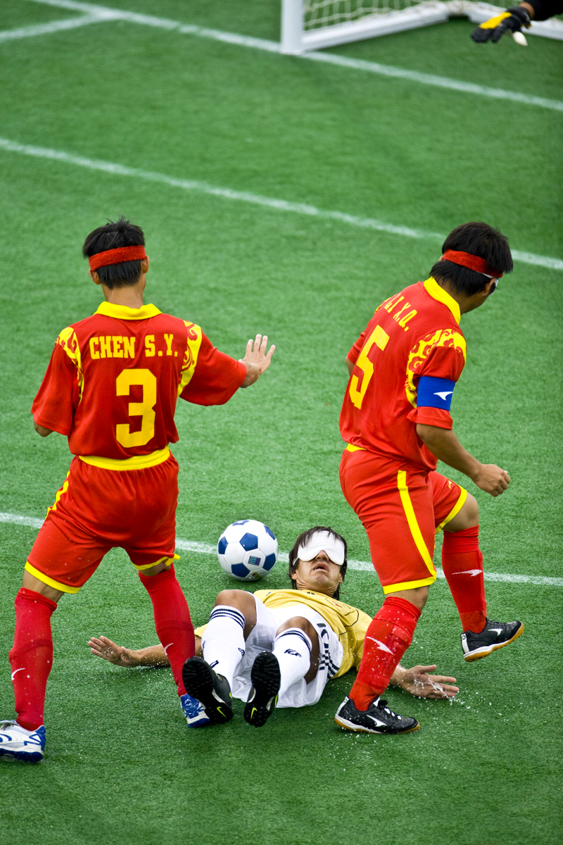 2008.9.13北京.奥林匹克运动场五人制(盲人)足球。